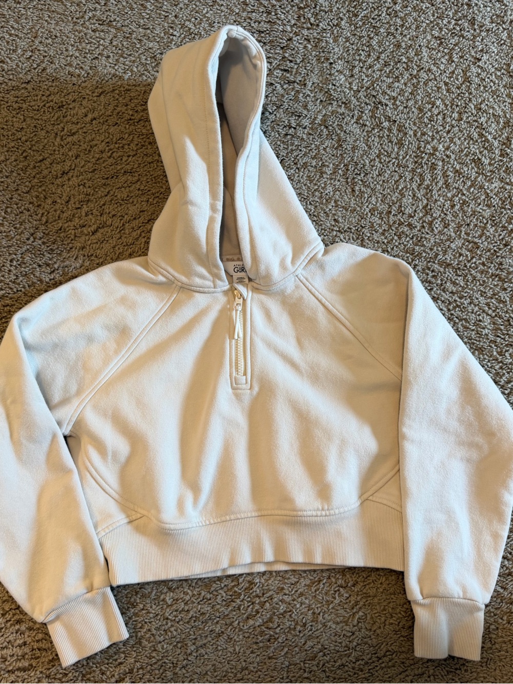 Athleta Cream Half-Zip Hoodie for Kids